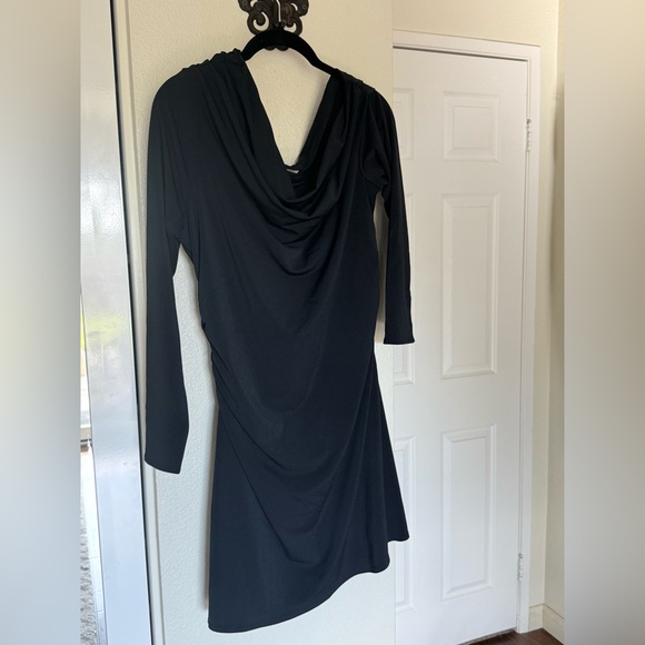 Abercrombie & Fitch Black Draped Off Shoulder Long Sleeve Dress - Picture 3 of 3